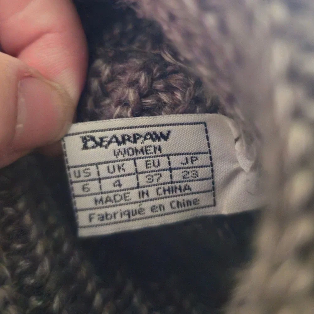 Bearpaw Knit Tall Grey Toggle Button Boots Women 6 Suede Trim Wool Blend Lining